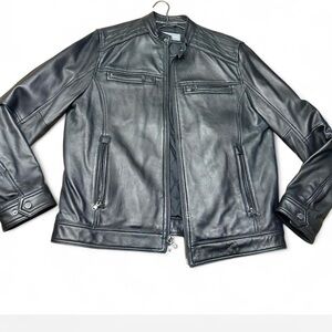 Michael Kors Black Quilted Leather Jacket